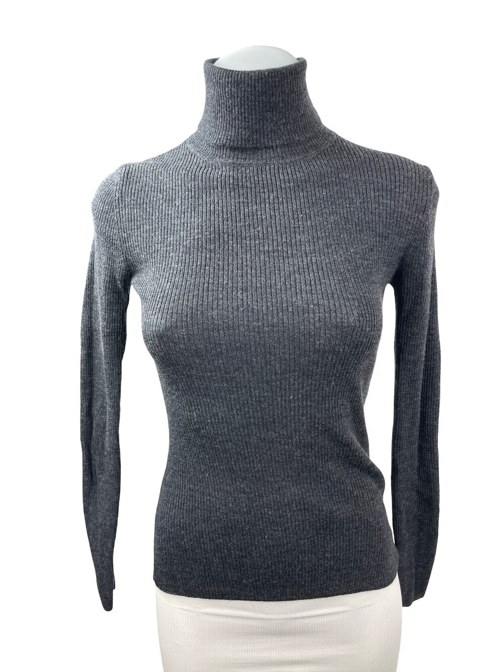 Philosophy Women Black 100% Wool Knit Long Sleeve Turtleneck Sweater Top Size M